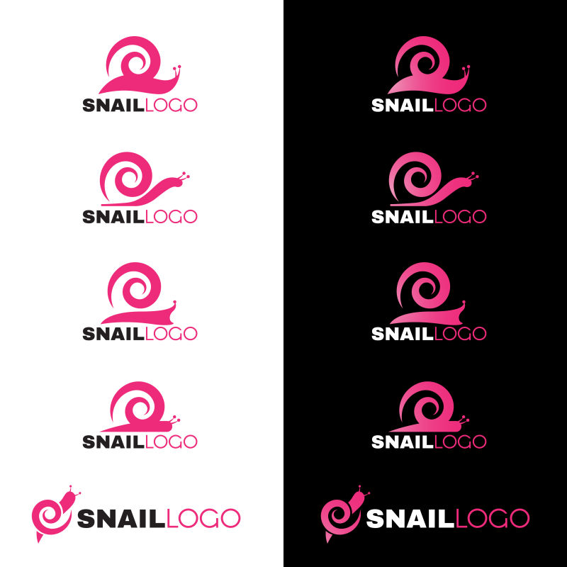 粉色蜗牛图案标志矢量设计