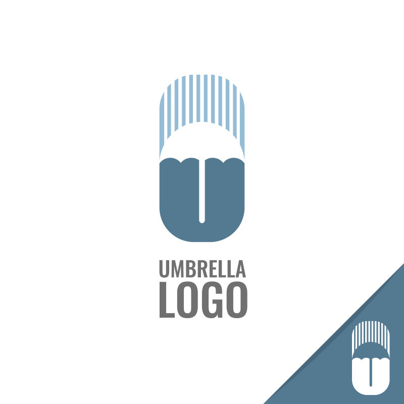 矢量的胶囊雨伞标志设计