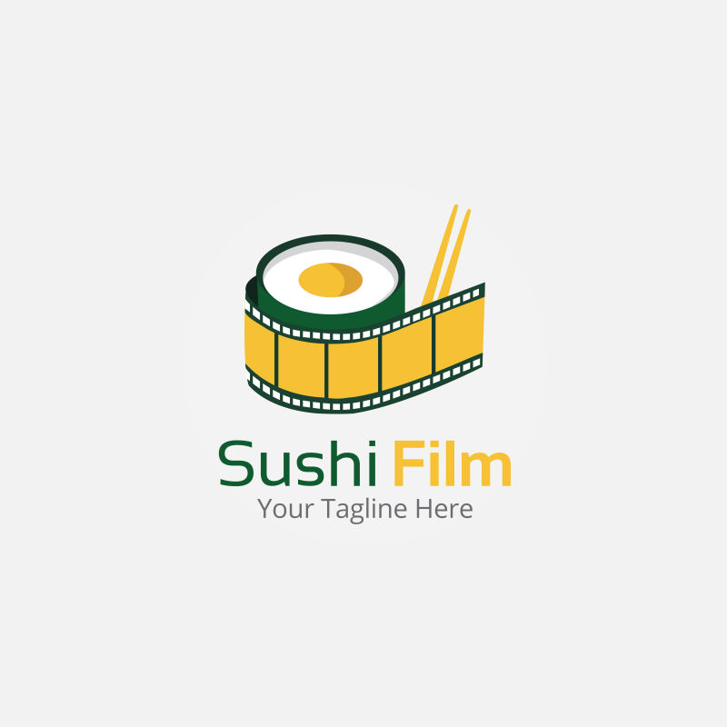 创意矢量寿司电影公司标志设计