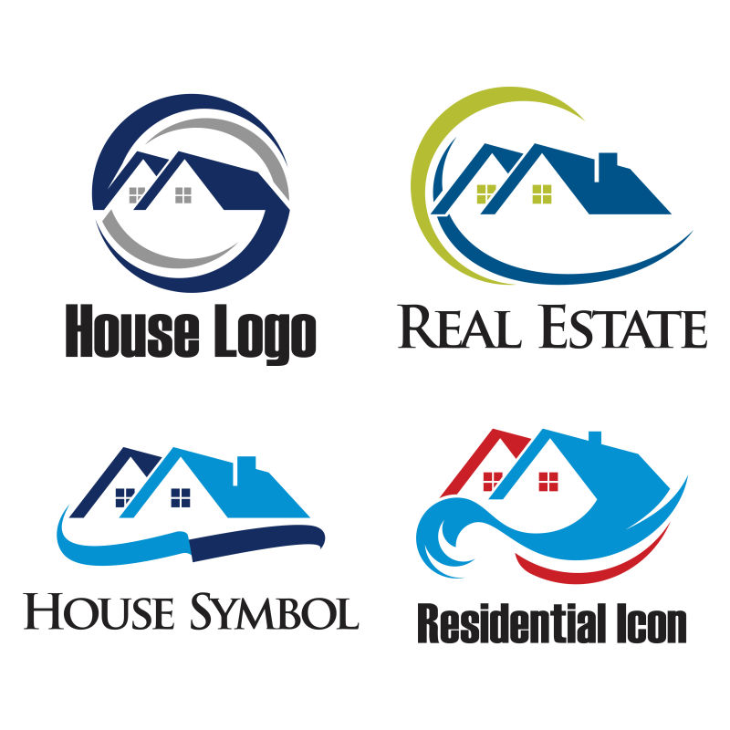 抽象矢量房地产概念的标志设计