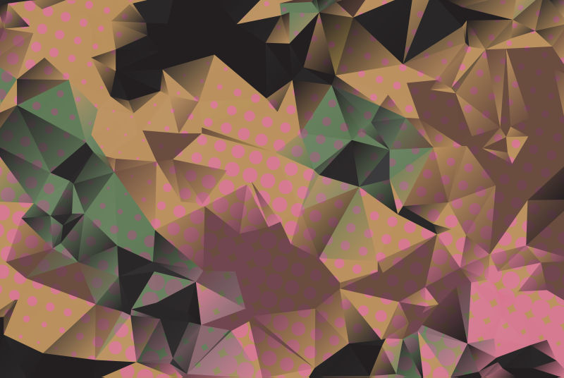 矢量彩色抽象三角波点的创意背景