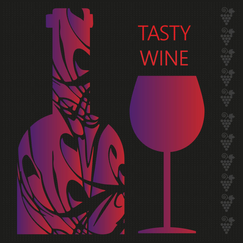 葡萄酒宣传插图矢量设计