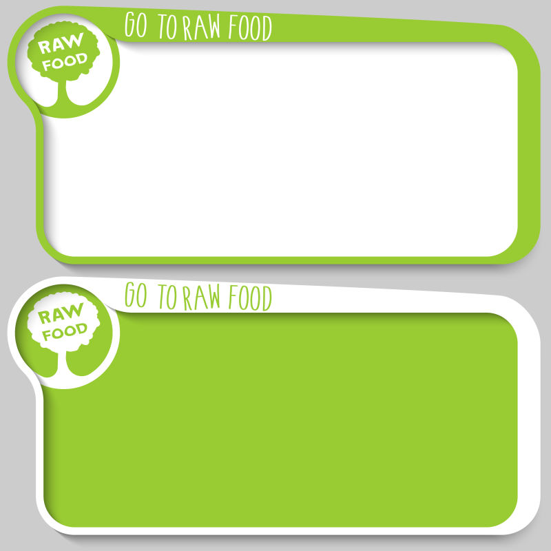 创意矢量绿色主题的菜单文本框设计