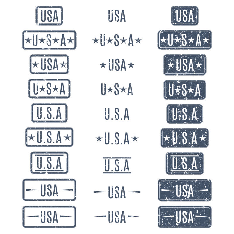 美国邮票印章矢量设计