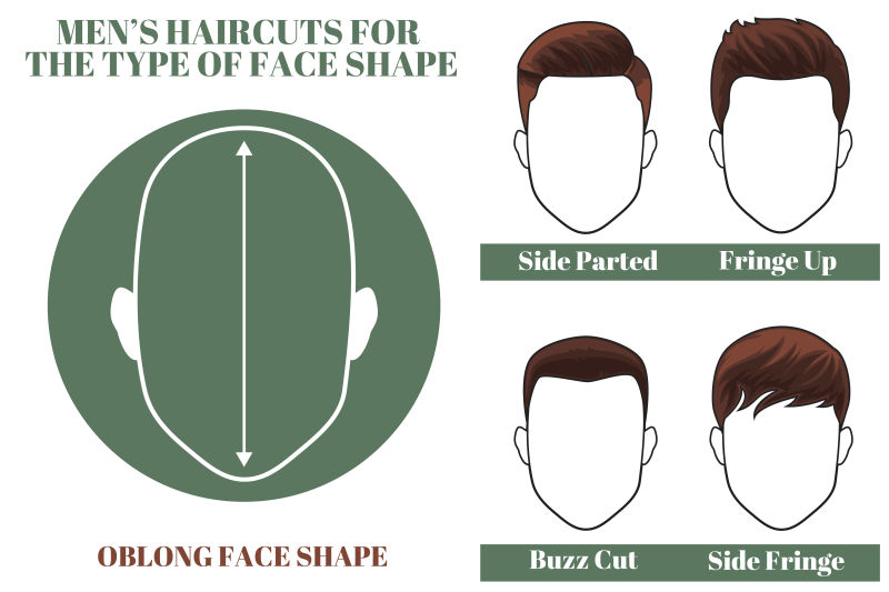 男性长方形的发型矢量插图