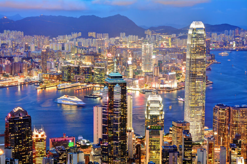 香港的霓虹灯夜景