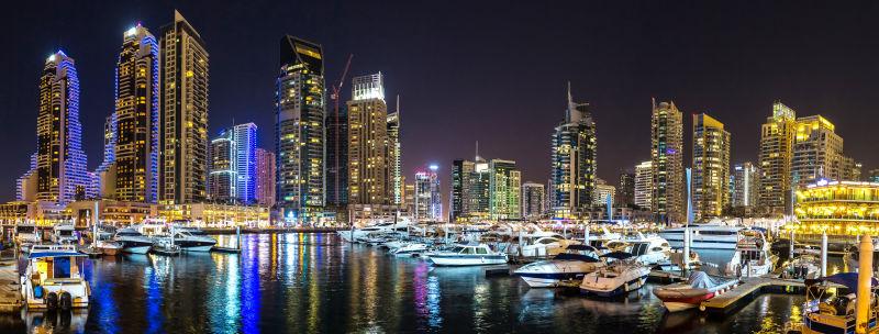 迪拜码头全景的风景