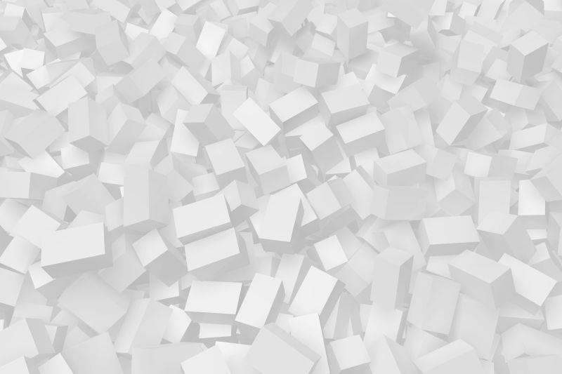 堆积在一起的白色立方体