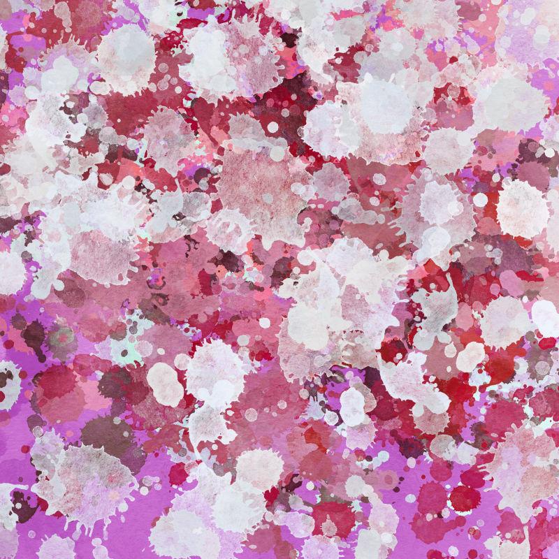 红粉白色相间的飞溅的抽象油漆背景