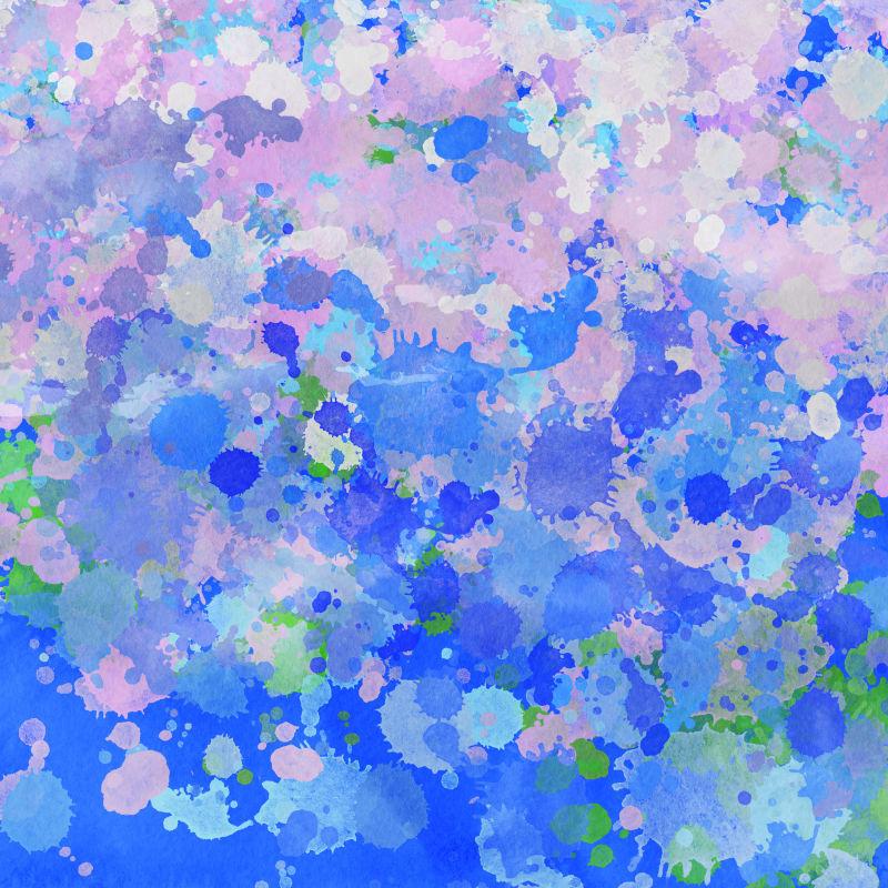 蓝粉色相间的飞溅的抽象油漆背景