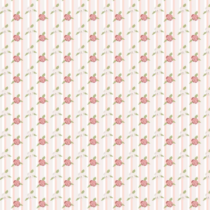 粉色白色灰色条纹带有小花的背景