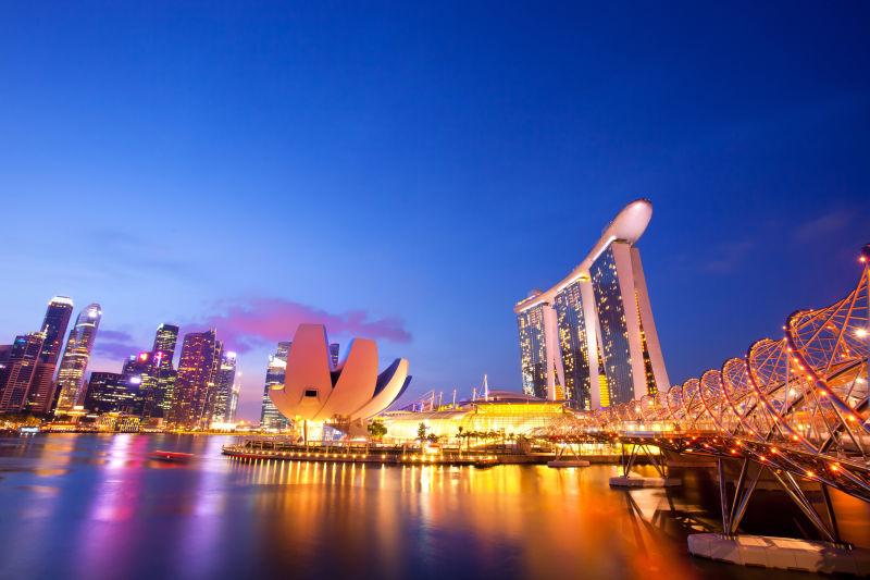 新加坡天际线夜景