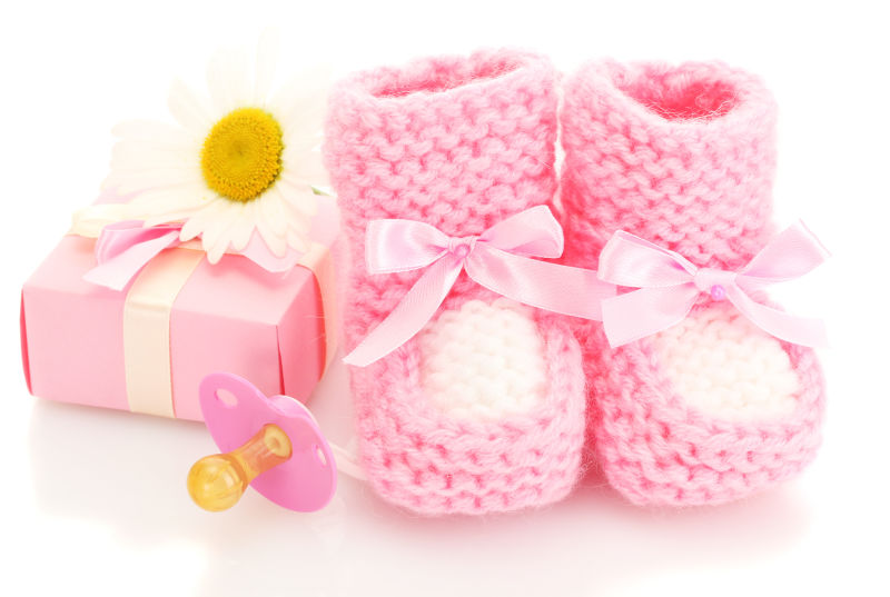 可爱的粉色婴儿鞋