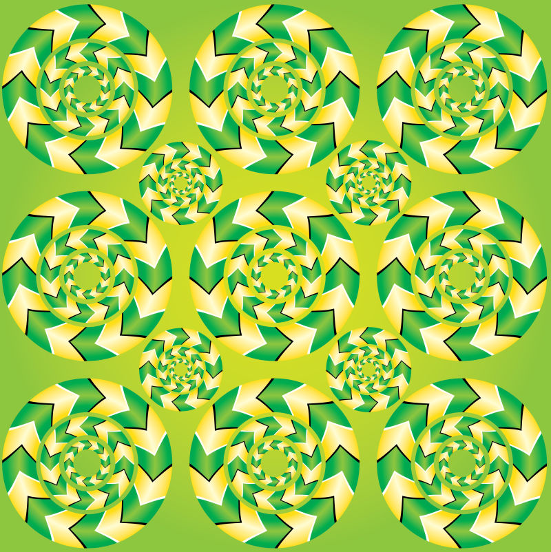 矢量绿色螺旋圆环图案设计