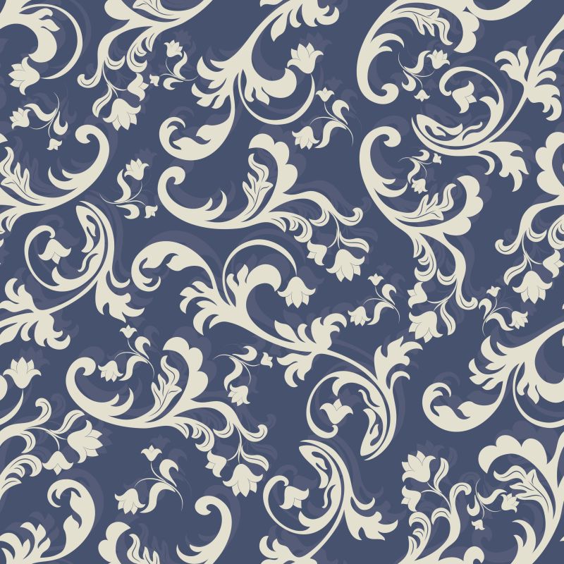 创意矢量典雅的蓝色古典装饰纹样背景