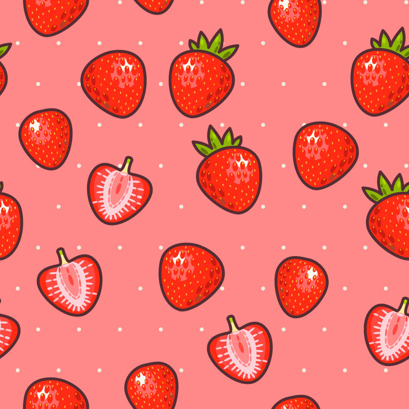 矢量的红色草莓背景