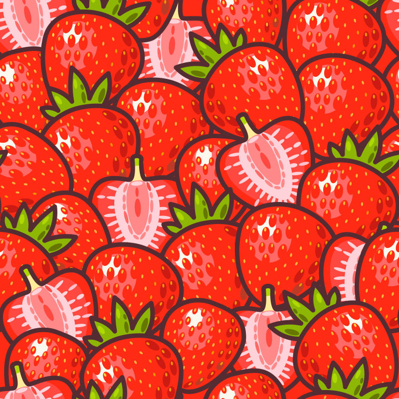 红色草莓的矢量插图