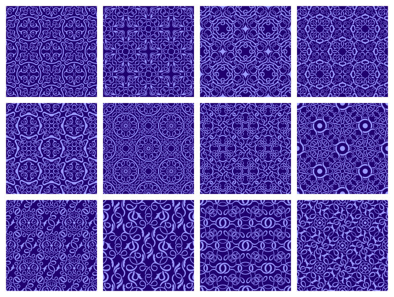 抽象矢量紫色花卉装饰设计无缝背景