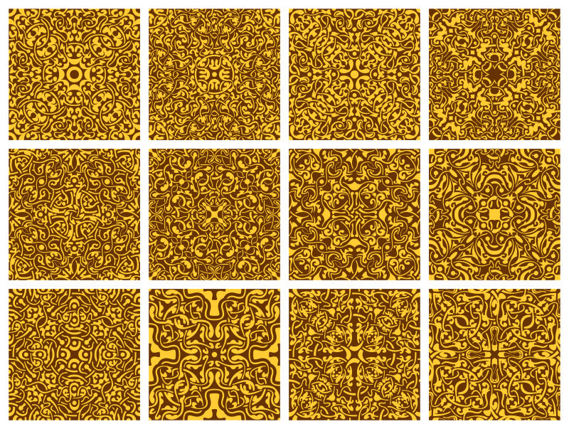 抽象矢量黄色花卉装饰设计背景