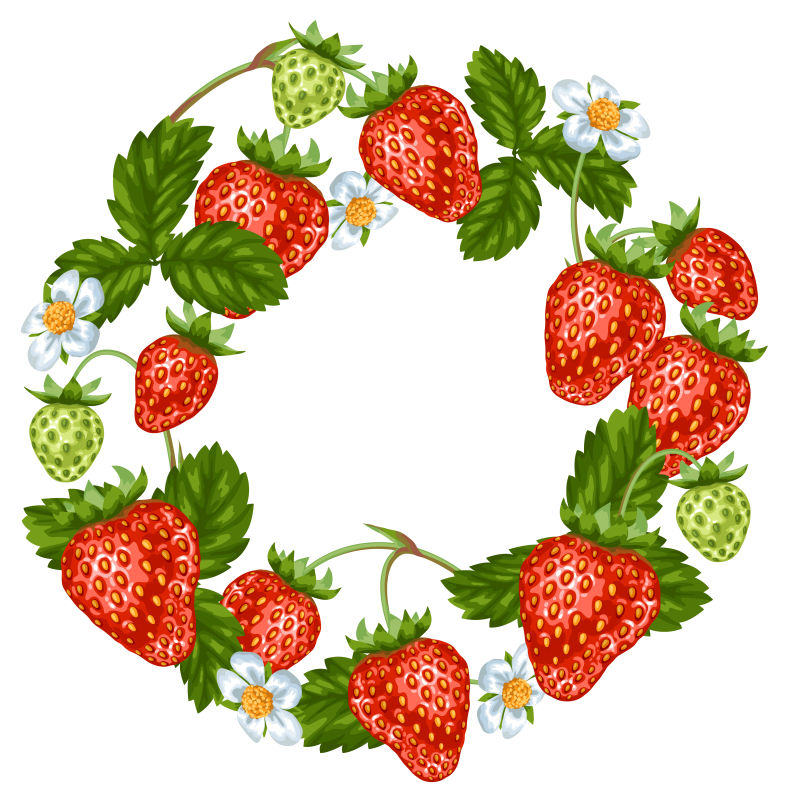 矢量的草莓边框设计