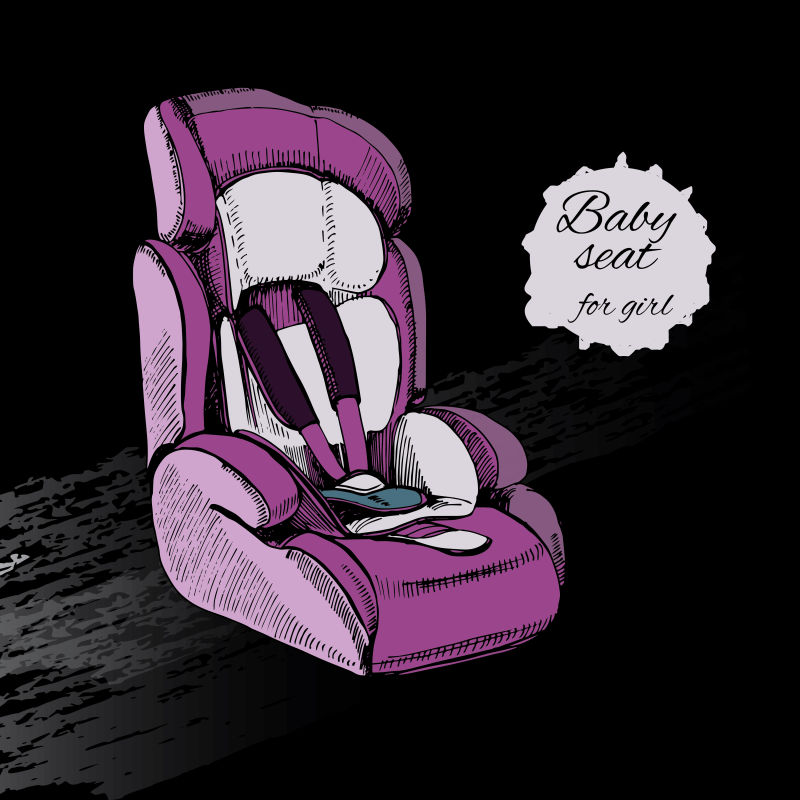 婴儿车座椅矢量插图