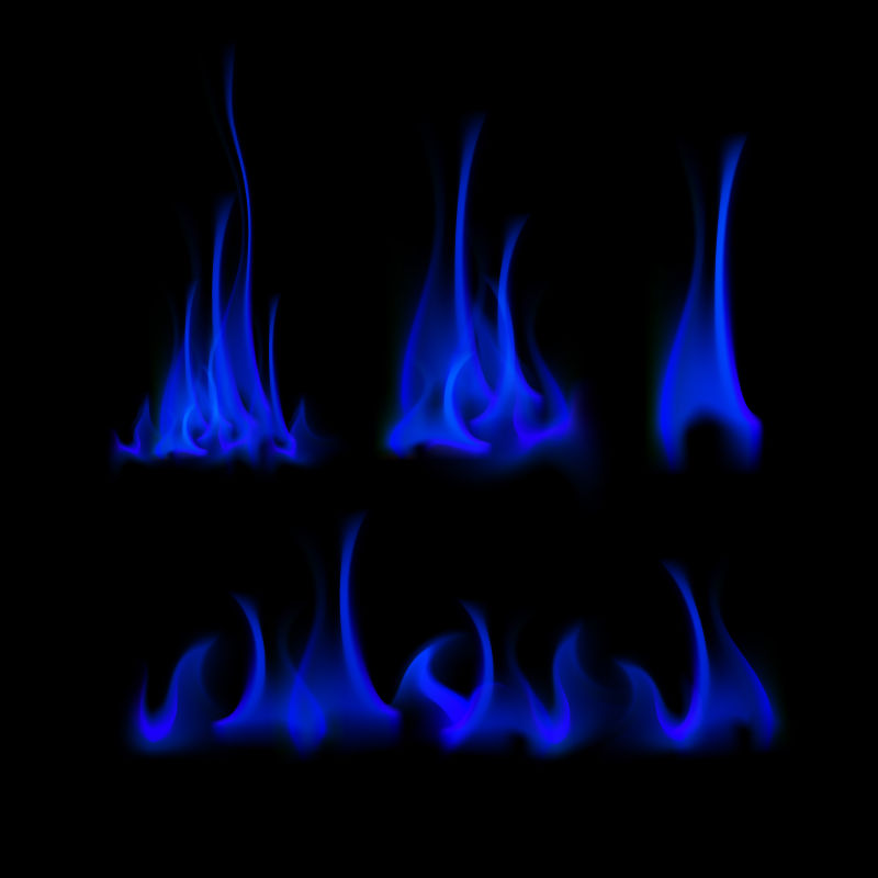 抽象矢量蓝色火焰设计元素