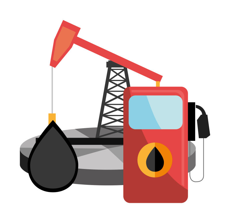 创意矢量石油工业的平面插图