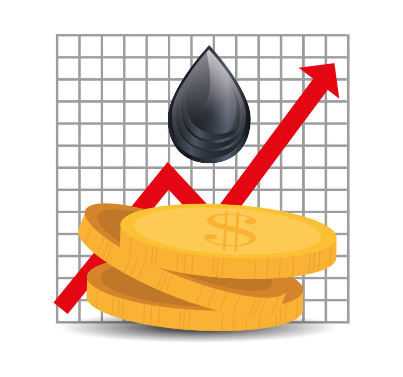 矢量抽象石油价格上升概念的图标设计
