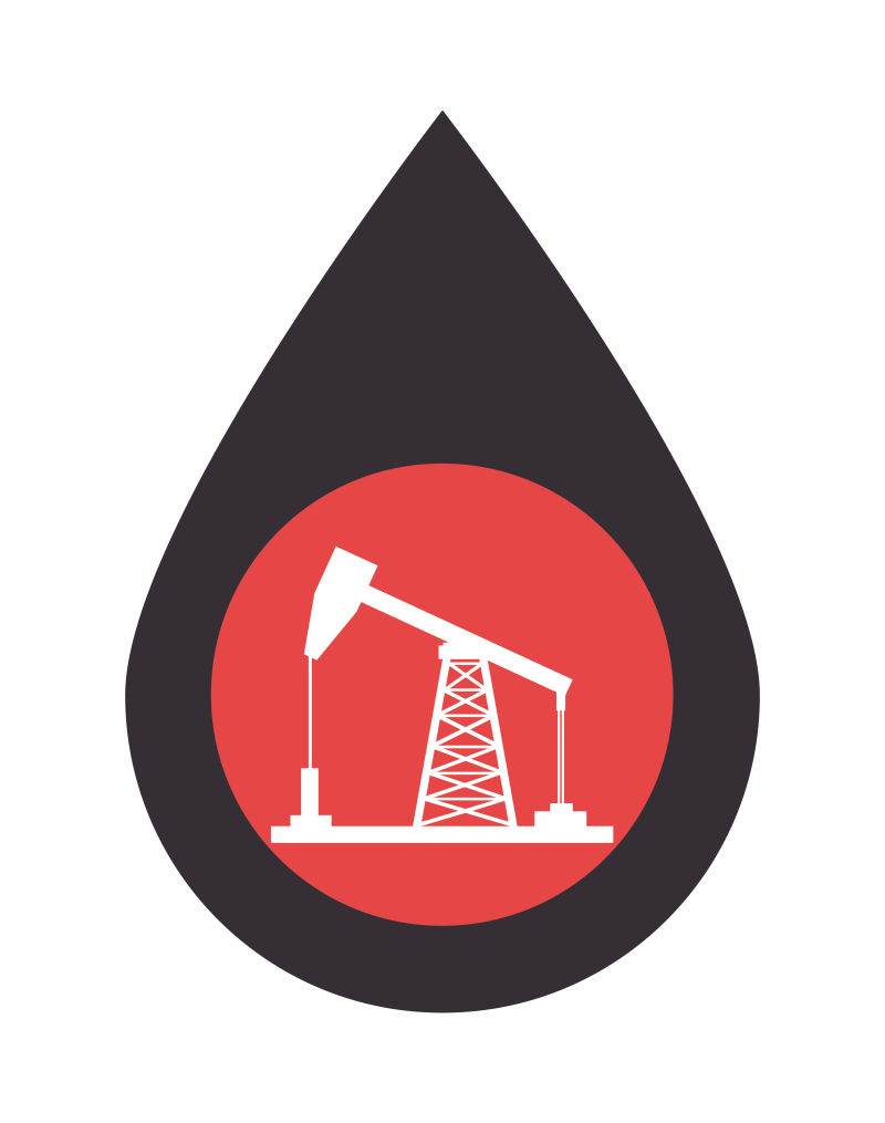 创意矢量石油钻塔概念的插图图标