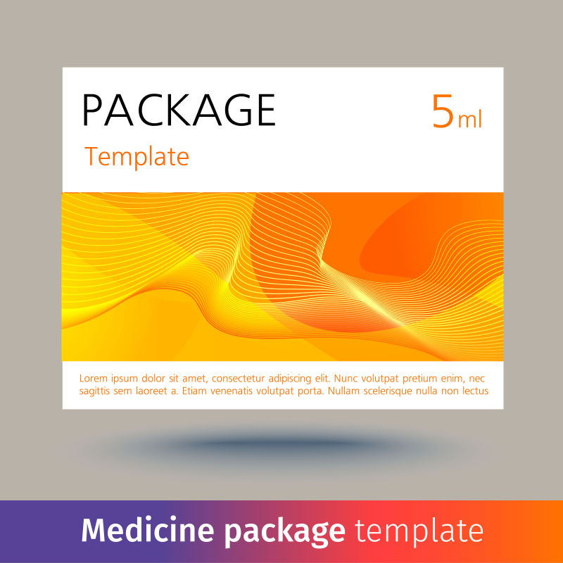 创意矢量橙色现代药盒包装设计