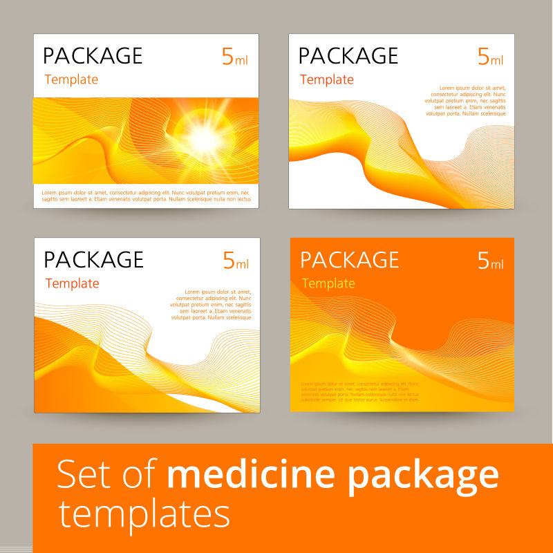 创意矢量橙色药盒包装盒设计