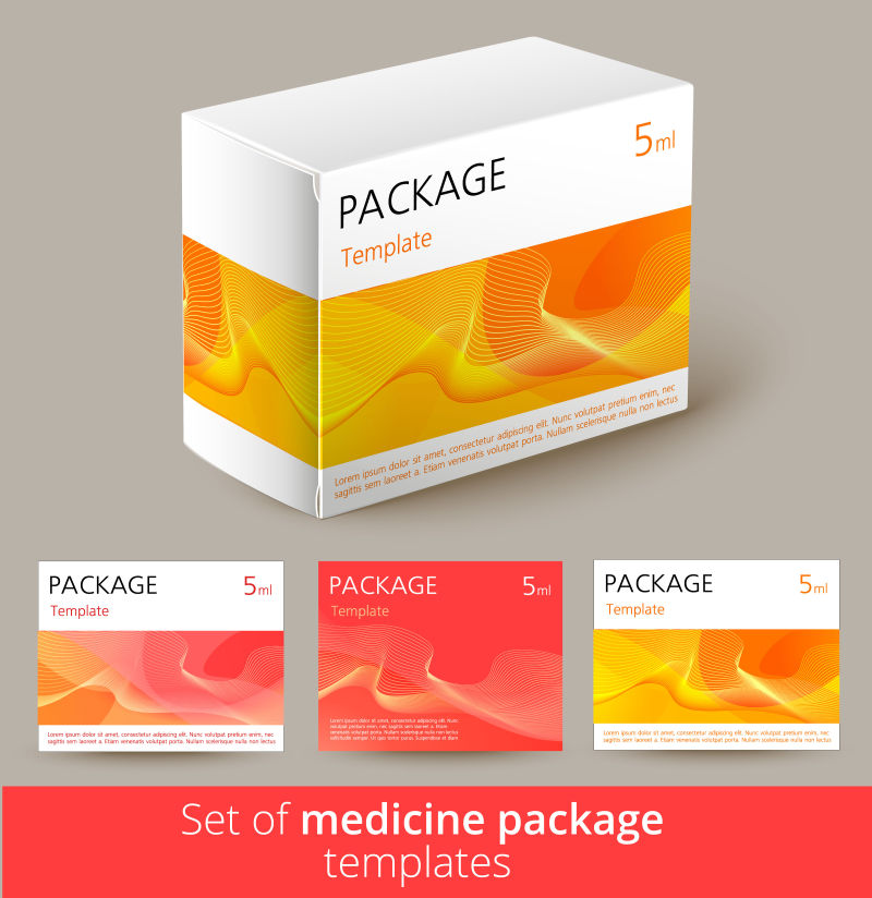 创意矢量橙色药盒包装设计