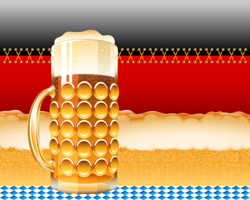 创意矢量啤酒节的概念抽象背景