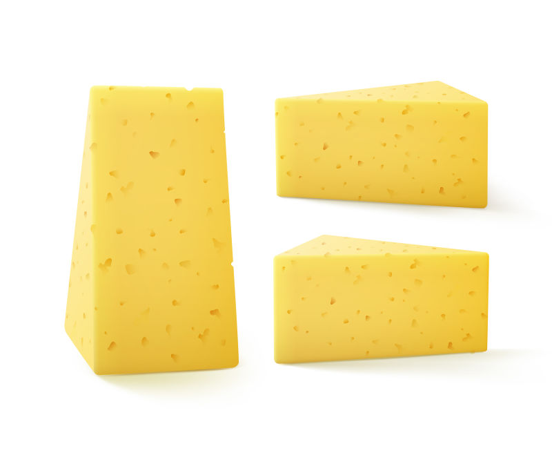 矢量的瑞士奶酪块插图
