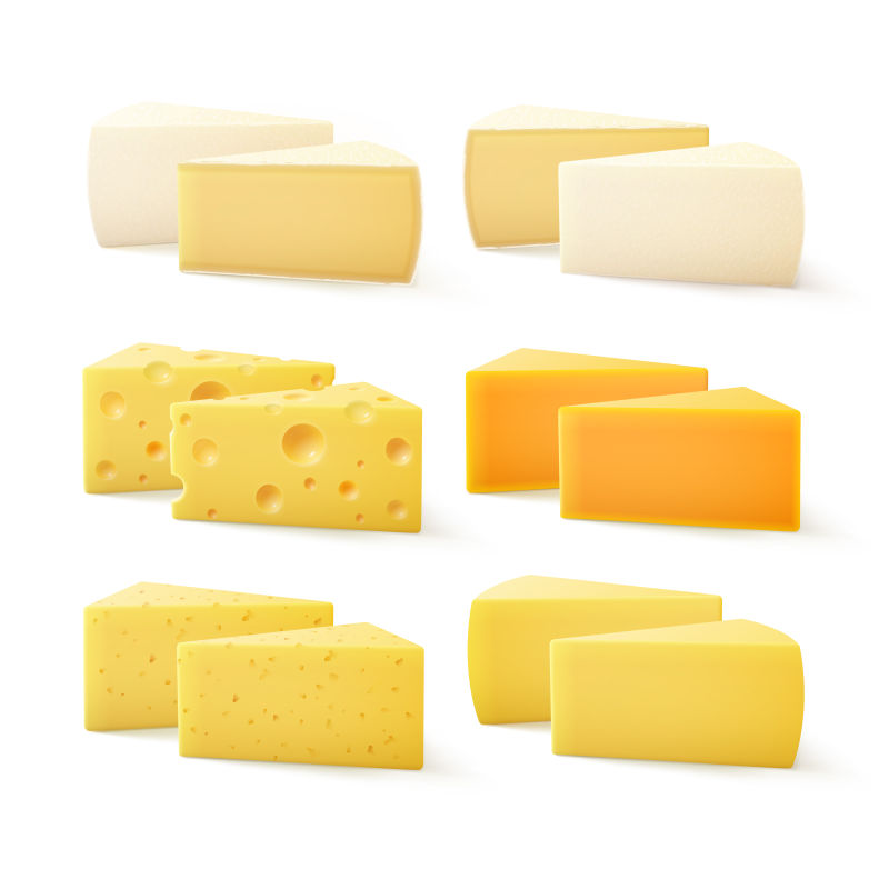 瑞士奶酪切片矢量插图