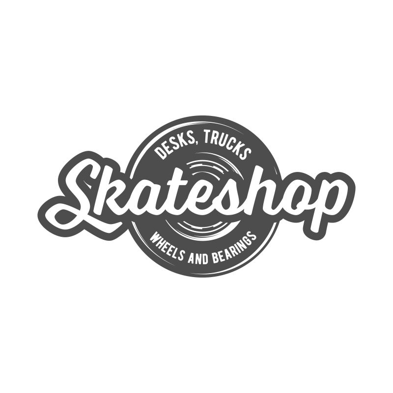 创意旧式滑板店的矢量标签设计