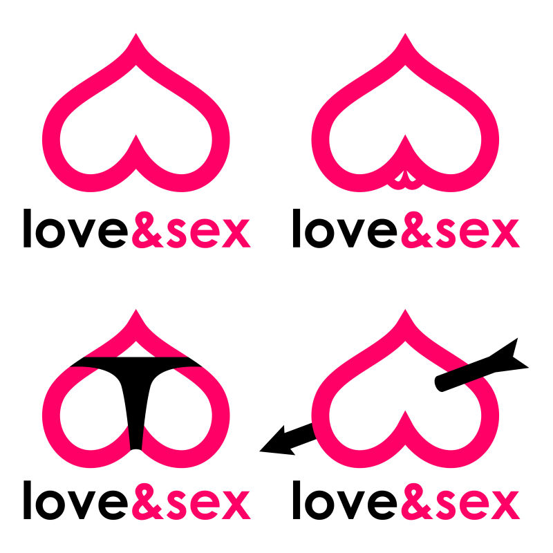 抽象矢量粉色性感情趣店标志