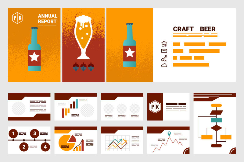 创意矢量啤酒主题的封面设计