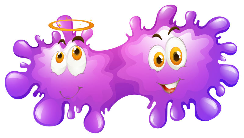 矢量紫色的细菌插图
