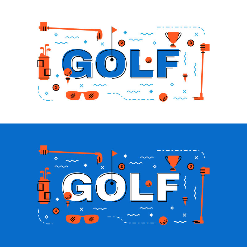 高尔夫体育竞技横幅矢量设计