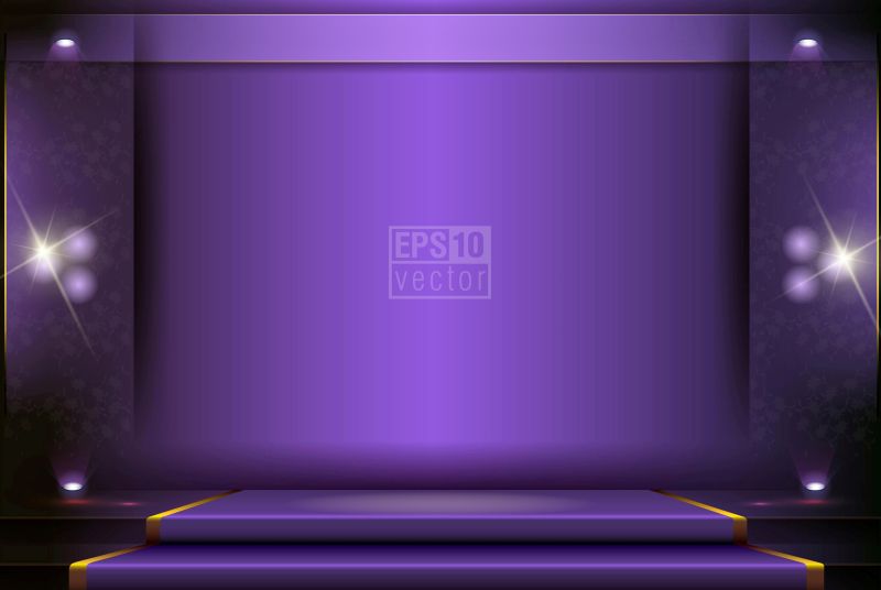 矢量的紫色舞台插图设计