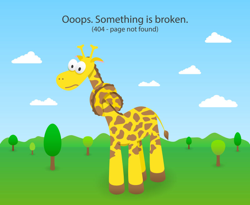 404网页异常提示插图矢量设计