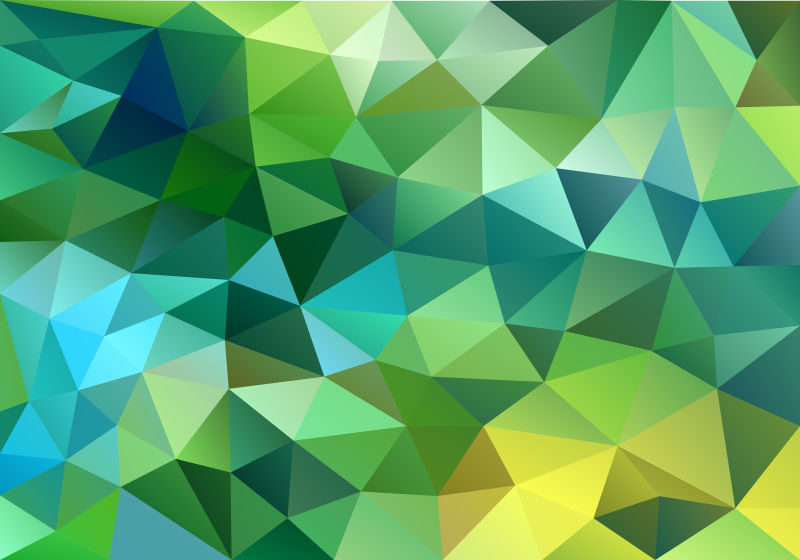 矢量抽象蓝色绿色多边形几何背景