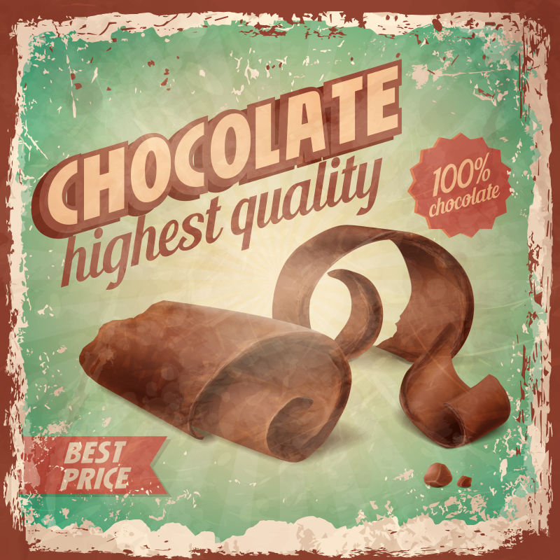 复古的巧克力宣传海报矢量设计