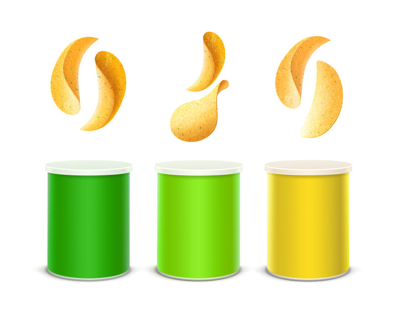 桶装薯片的插图矢量设计