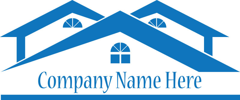 蓝色房地产logo标志矢量设计