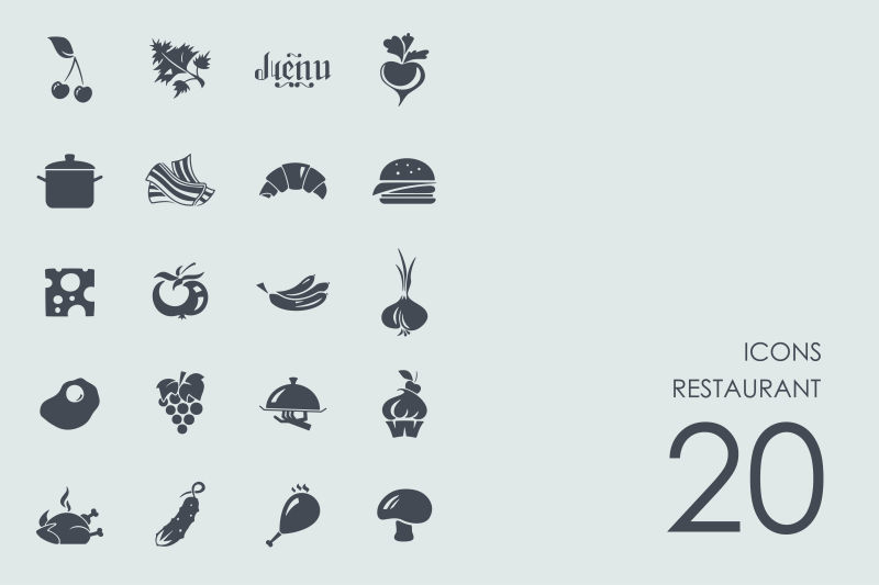 抽象现代简约的矢量餐厅图标设计