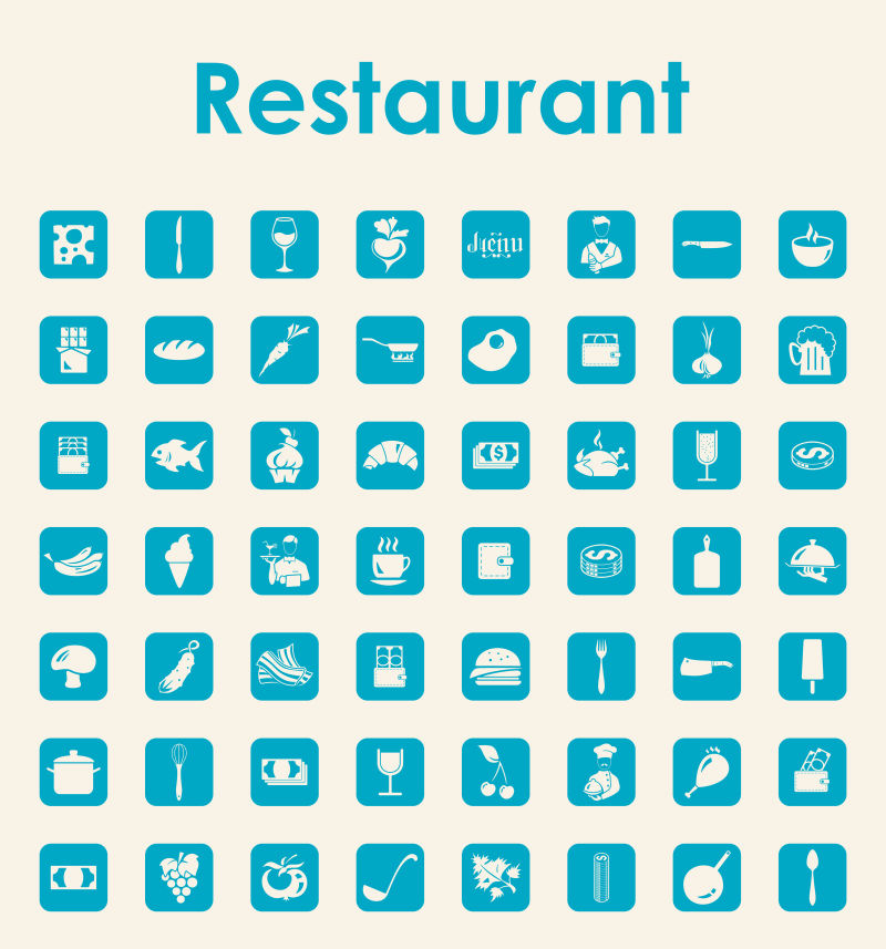 抽象矢量餐厅简约图标设计