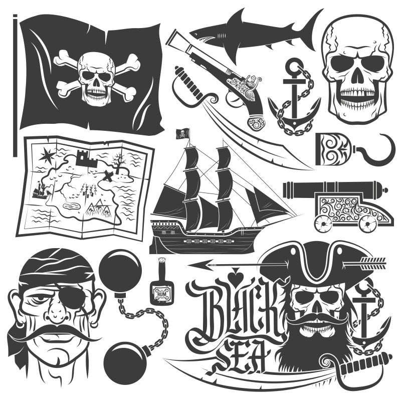 矢量的海盗插图设计