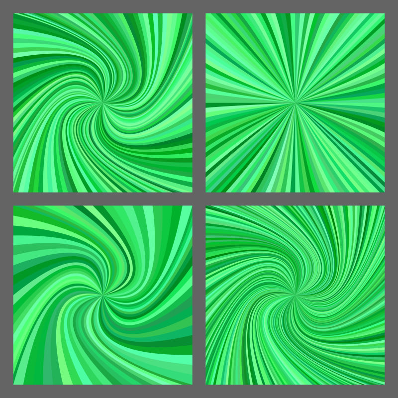 绿色螺旋射线矢量设计